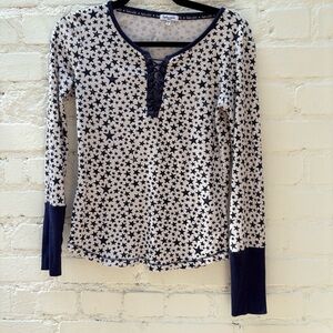 Splendid Black and White Star Blouse
